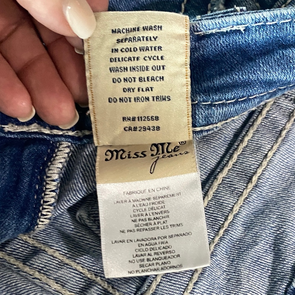 Miss Me Light Blue Distressed Skinny Jeans - Picture 7 of 8